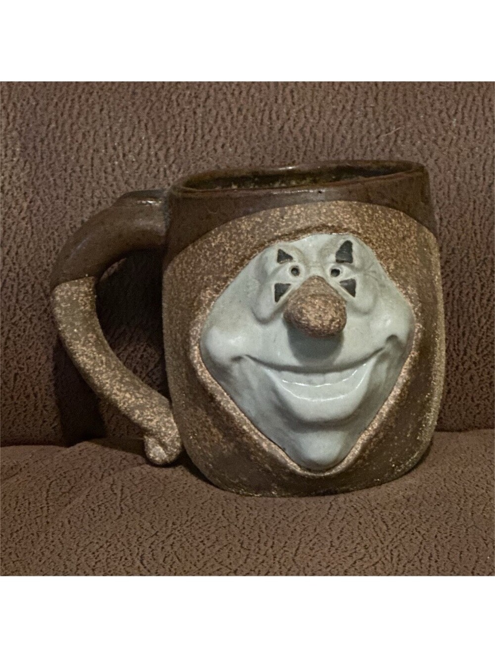 Vintage Studio Art Pottery Ugly Face Mug 3D Whimsical Character Glazed Cup